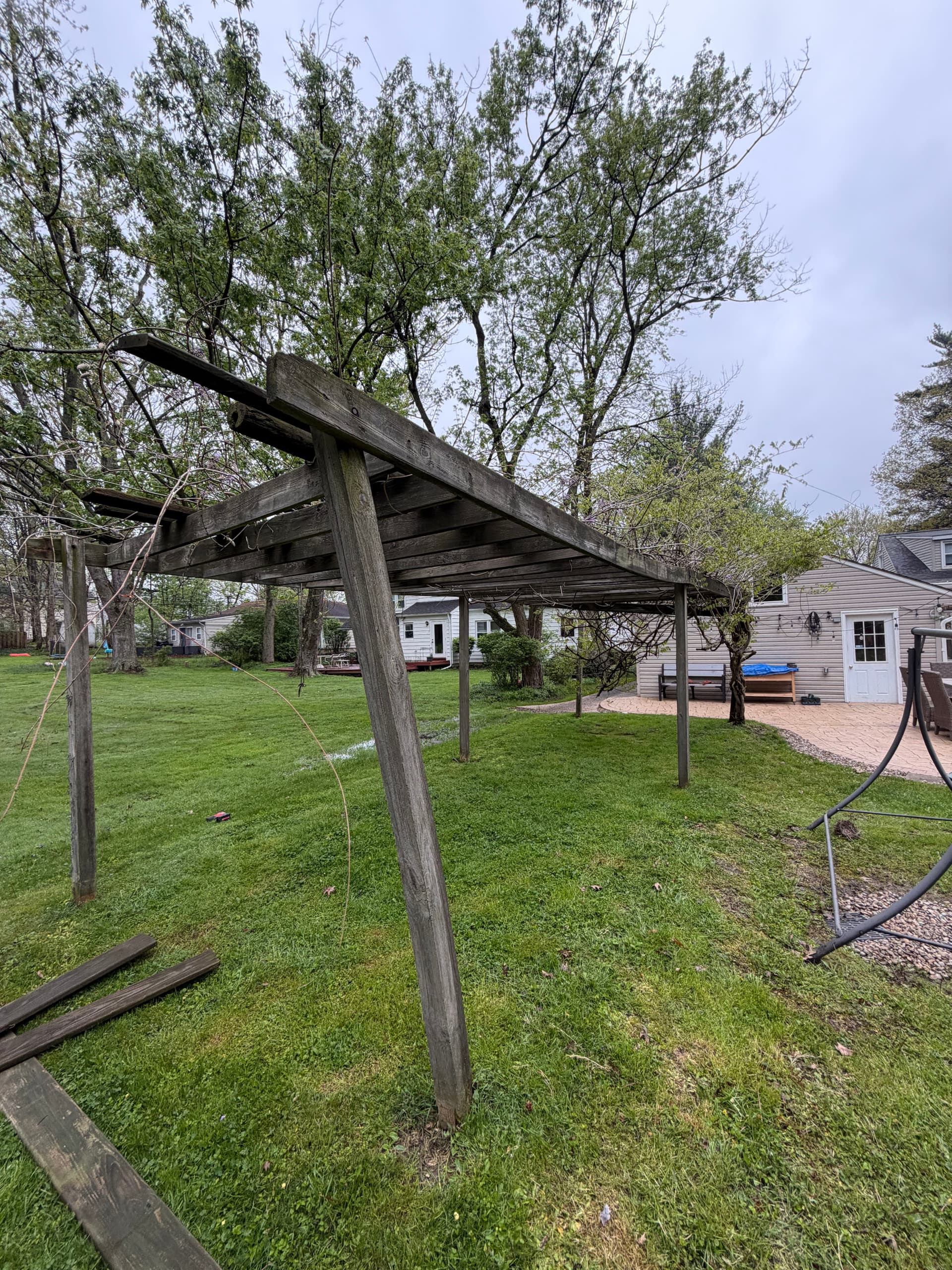 Old Pergola Torn Down and Rebuilt From the Ground Up