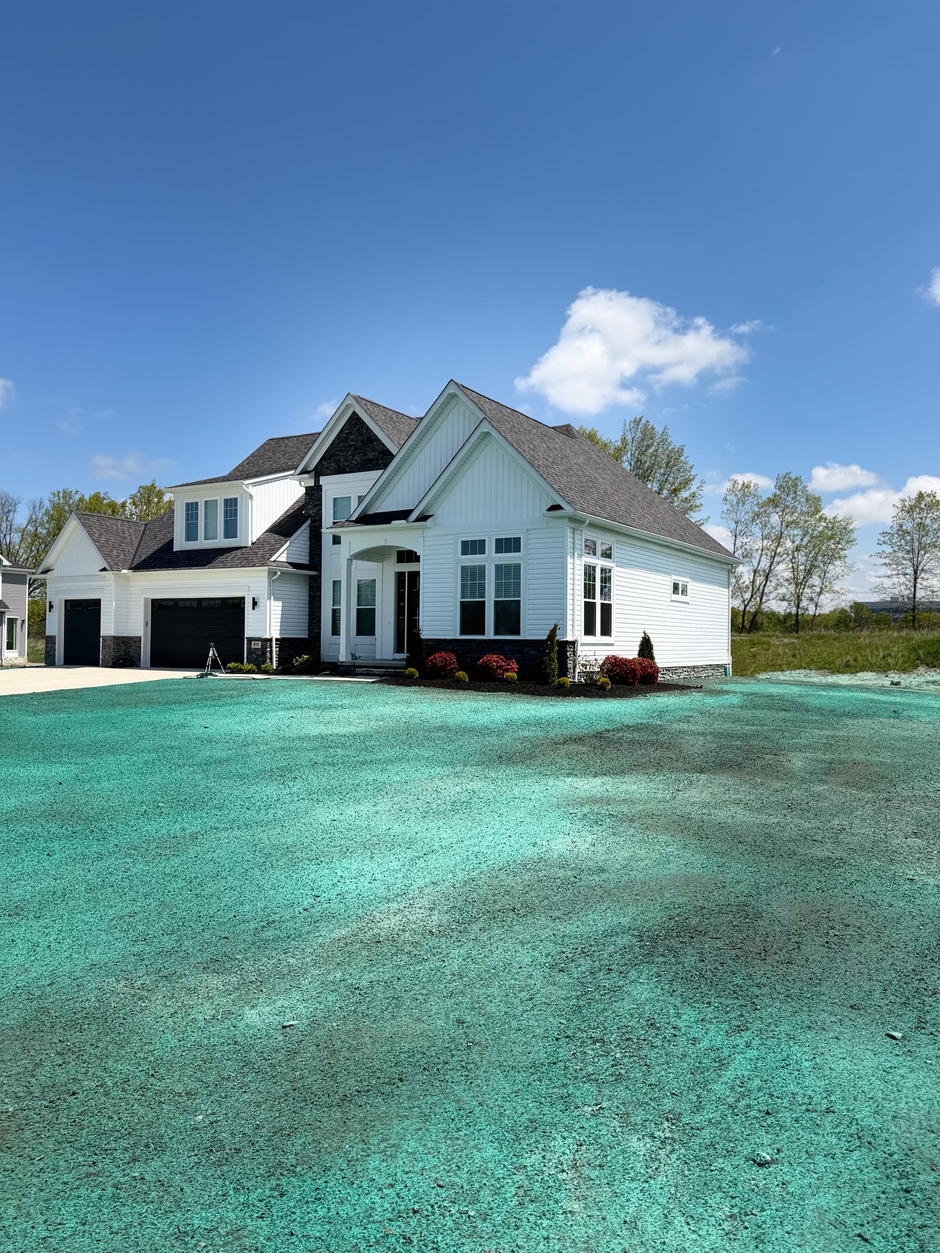 New Construction Hydroseed and Flower Bed Install Done Right